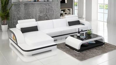 Modernes Sofa Wohnlandschaft Ledersofa Ecksofa Polster Ecksofa L-Form