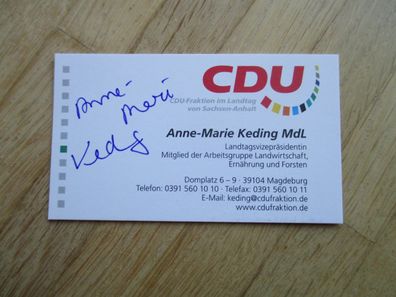 Sachsen-Anhalt Ministerin CDU Anne-Marie Keding - handsigniertes Autogramm!!