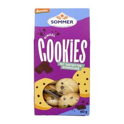 SOMMER 3x Demeter Dinkel Cookies mit Zartbitter-Schokolade 150g