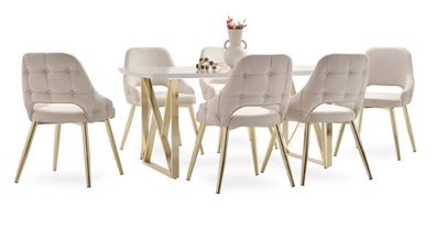 Luxus Esszimmer Set Essgruppe Esstisch + 6x Stühle