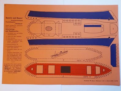 Ausschneidebogen Frachtdampfer Wismar