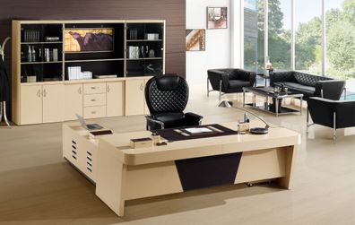 Design Tisch Eckschreibtisch Büro Chef Zimmer Schreibtische Praxis Kanzlei Möbel