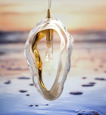 Decken Pendel Kronleuchter Elite Bohemia Seashell Kristalle Luster Lampe Leuchte