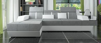 Stoffsofa Ecksofa Textil Stoff Wohnlandschaft Polster Neu Textilsofa Sofa + USB