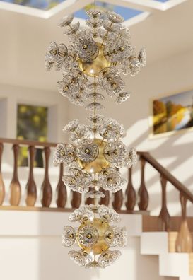 Decken Lampe Hänge Pendel Leuchte Luster Kronleuchter Elite Bohemia Flower Neu