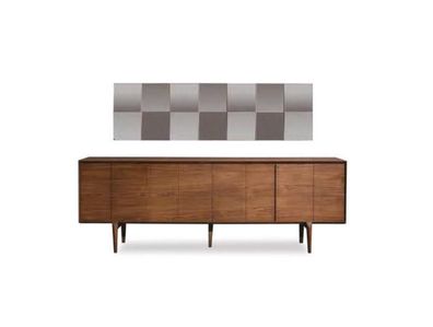Modernes Luxus Holz Sideboard Wohnzimmer Ablage Konsole Spiegel 2tlg