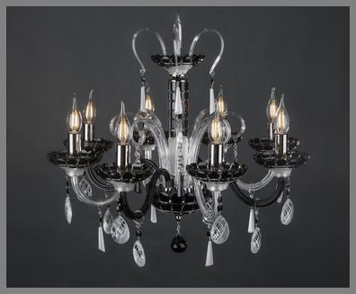 Kronleuchter Bohemia Decken Leuchte Schwarze Kristall Lampe Lampen Leuchten Neu