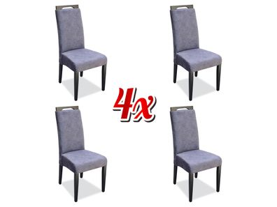Küche Ess Gruppe Set Stuhl Garnitur Sitz Polster Holz 4x Stühle Lehn Stühle