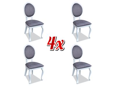 Stühle 4x Stuhl Set Echtes Holz Polster Sitz Esszimmer Garnitur Lehn Stühle Neu