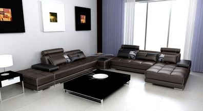 Ecksofa Sofa mit USB Wohnlandschaft Ledersofa XXL Designer Sofas Wolfhagen S/B