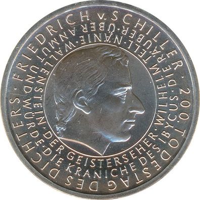 BRD 10 Euro 2005 G Friedrich von Schiller Silber*