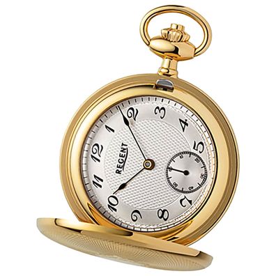 Regent Herren Taschenuhr Analog Gehäuse gold URP775