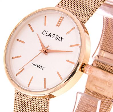 Damenuhr Classix Farbe rose gold mit Meshband 37mm