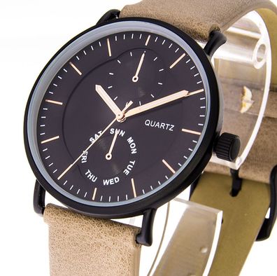 Herrenuhr Excellanc schwarz beige