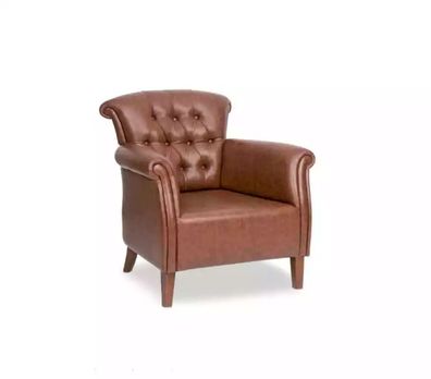 Design Sessel Braun Polster Sitzer Luxus Büro Möbel Arbeitszimmer