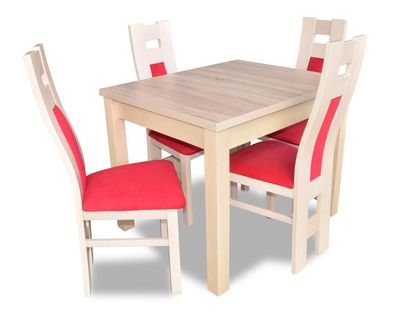 Design Esszimmer Set Garnitur 5tlg Holz Möbel Kommode 4x Stuhl Tisch Gruppen Neu