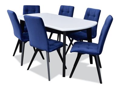 Komplett Set Esstisch 6x Stühle Esszimmer Set Ess Gruppe Holz Tisch Tische 7tlg