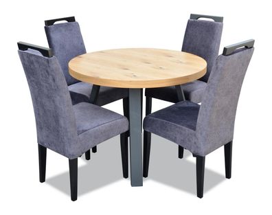 Esstisch 4 x Stühle Esszimmer Set Essgruppe Moderne Stuhle Tisch Tische 5tlg