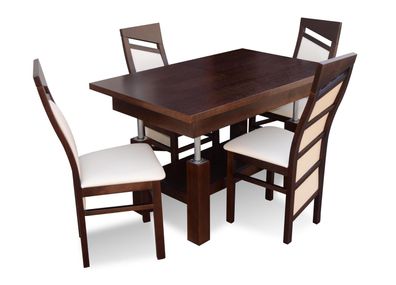 Design Esszimmer Set Garnitur 5tlg Holz Möbel Küchen 4x Stuhl Tisch Lehnstühle