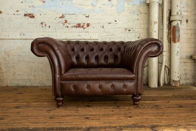 Design Chesterfield Stoff Couch Sessel 1.5 Sitzer Polster Sofas Lounge Club Neu