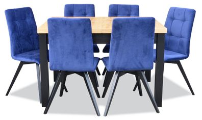 Gruppe Esszimmer Polster Stuhl Möbel Garnitur Design 7tlg. Set Tisch + 6 Stühle