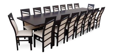 Klassische Designer Esszimmer Möbel Garnitur Lehnstuhl Tisch Gruppe 17tlg. Set