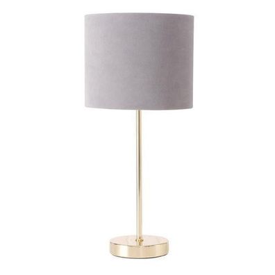 Nachttischlampe Metall Gold Grau 40cm Nachtlampe Tischlampe Dekolampe Deko Nachtlicht