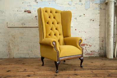 Design Chesterfield Sessel 1 Sitzer Couch Polster Luxus Klassische Textil Sofas