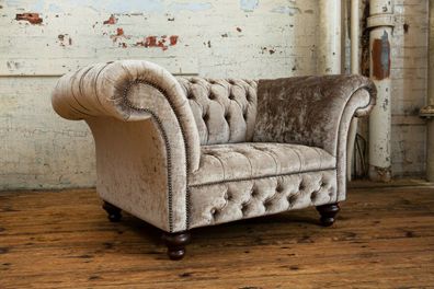 Design Chesterfield Stoff Sessel 1.5 Sitzer Polster Sofas Lounge Neu Club Couch