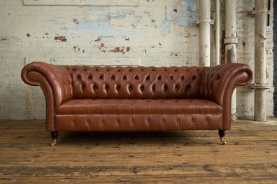 Sofa Sofas Couch Polster Leder Modern Dreisitzer 3 Sitzer Büro Einrichtung 225cm