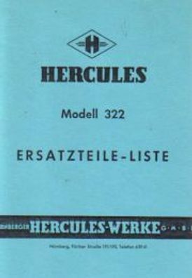 Ersatzteilliste Hercules Modell 322, Motorrad, Zweirad, Oldtimer