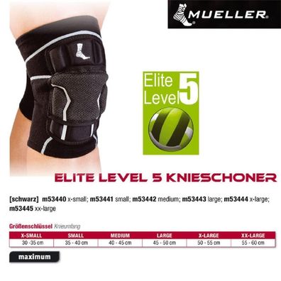 Mueller Elite Level 5 Knieschoner, M / Inhalt 1 Stück