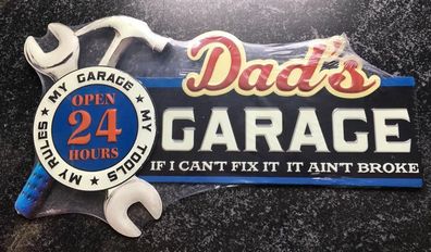 XXL Blechschild: Dads Garage - if i can t fix, it aint broke - 60 x35 cm
