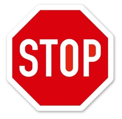 STOP Schild Alu Dibondschild: 24x24 cm Warnschild Made in Germany