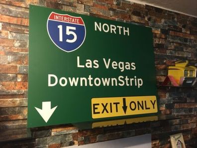 US Strassenschild Interstate Downtown Las Vegas - Strip - 78x58 cm