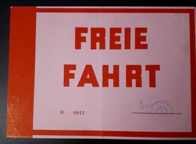 DDR MdI Freie Fahrt Schein 1.9.1989