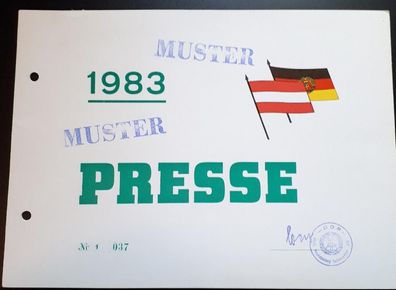 DDR MdI Passierschein Presse November 1983 MUSTER