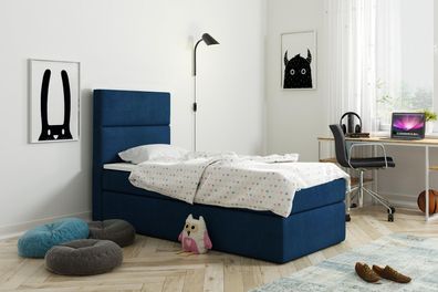 Bett Boxspring Blau Design Bett Big Polster Hotel Ehe Luxus Betten 80x200cm Neu