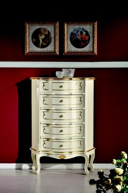 Italienische Möbel Stil Barock Weiß Schrank Kommode Designer Möbel Holz Neu