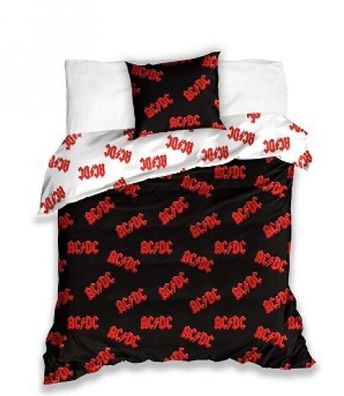 AC/DC Logo - Satin - Bettwäsche Set 140 × 200 cm + 70 × 90 cm 100 % Satin