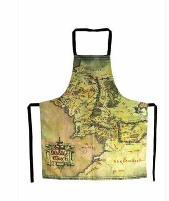 Herr der Ringe Kochschürze The Middle Earth Map Grillschürze 100%Baumwolle