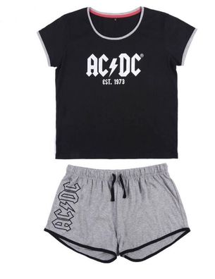 AC/DC kurzer Schlafanzug 100% Baumwolle S/M/L/XL Thunderstruck High Voltage ACDC