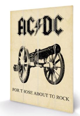 AC/DC Holzschild 40x59x1,3 cm Highway to Hell Black Ice for thise about to rock