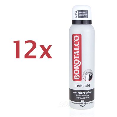 12x Borotalco Roberts deo spray Invisible Deodorant ANTI-FLECKEN 150 ml