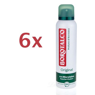 Borotalco Roberts deodorant Original Fresh 6x 150ml mit mikrotalk