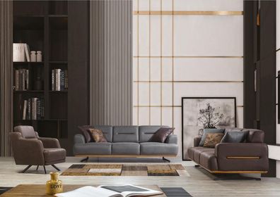 Sofagarnitur 3 + 2 + 1 Sitzer Set Design Sofas Polster Couchen Moderne Neu