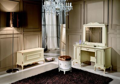 Schminktisch Italienische Stil Möbel Sideboard Schlafzimmer Barock Rokoko Hocker