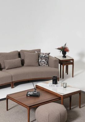 Wohnzimmer 2x Couchtisch Tisch Luxus Design Möbel Braune Tische 2tlg