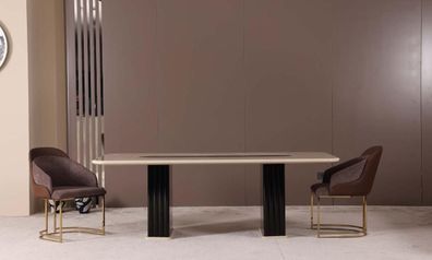 Esszimmer Set Luxus 4x Stühle+Esstisch Essgruppe Garnitur Lehnstühle Modern