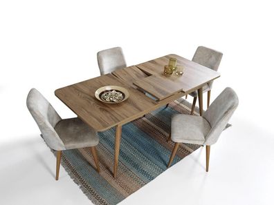 Esszimmer Set Essgruppe Tisch Garnitur Esstisch Set 4x Stühle Komplett 5tlg